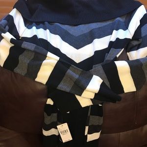 Alyx Black and White Striped Sweater with Tie